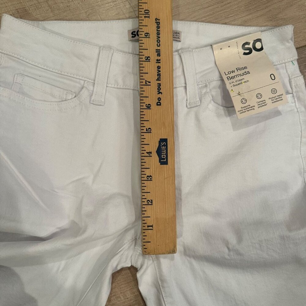 SO LOW RISE BERMUDA SHORTS WHITE NEW 0/24 - Picture 4 of 7